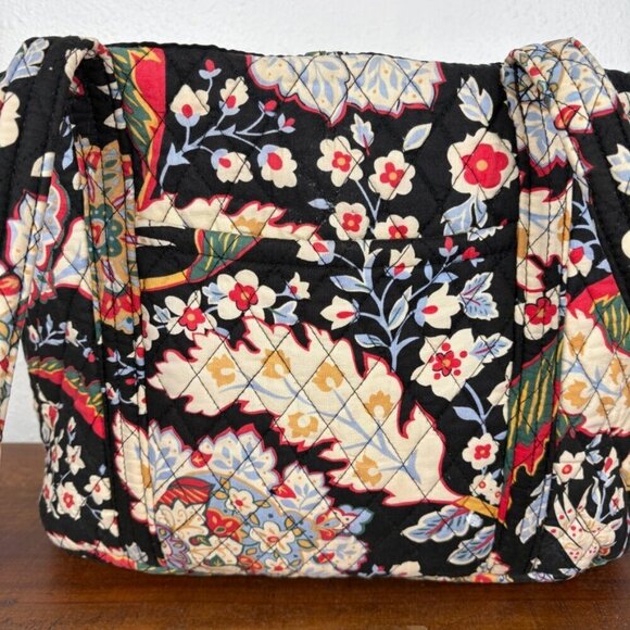 Vera Bradley Black Paisley Print Quilted Tote Bag with Toggle Closure - Picture 3 of 10